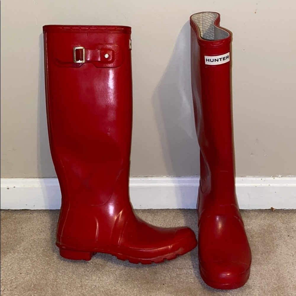 Tall Red Hunter Rain Boots